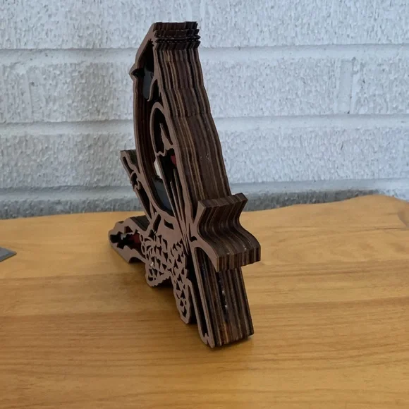 Rustic Wood Cardinal Bird Home Decor Statue Layered Wood Art EUC - Picture 6 of 7